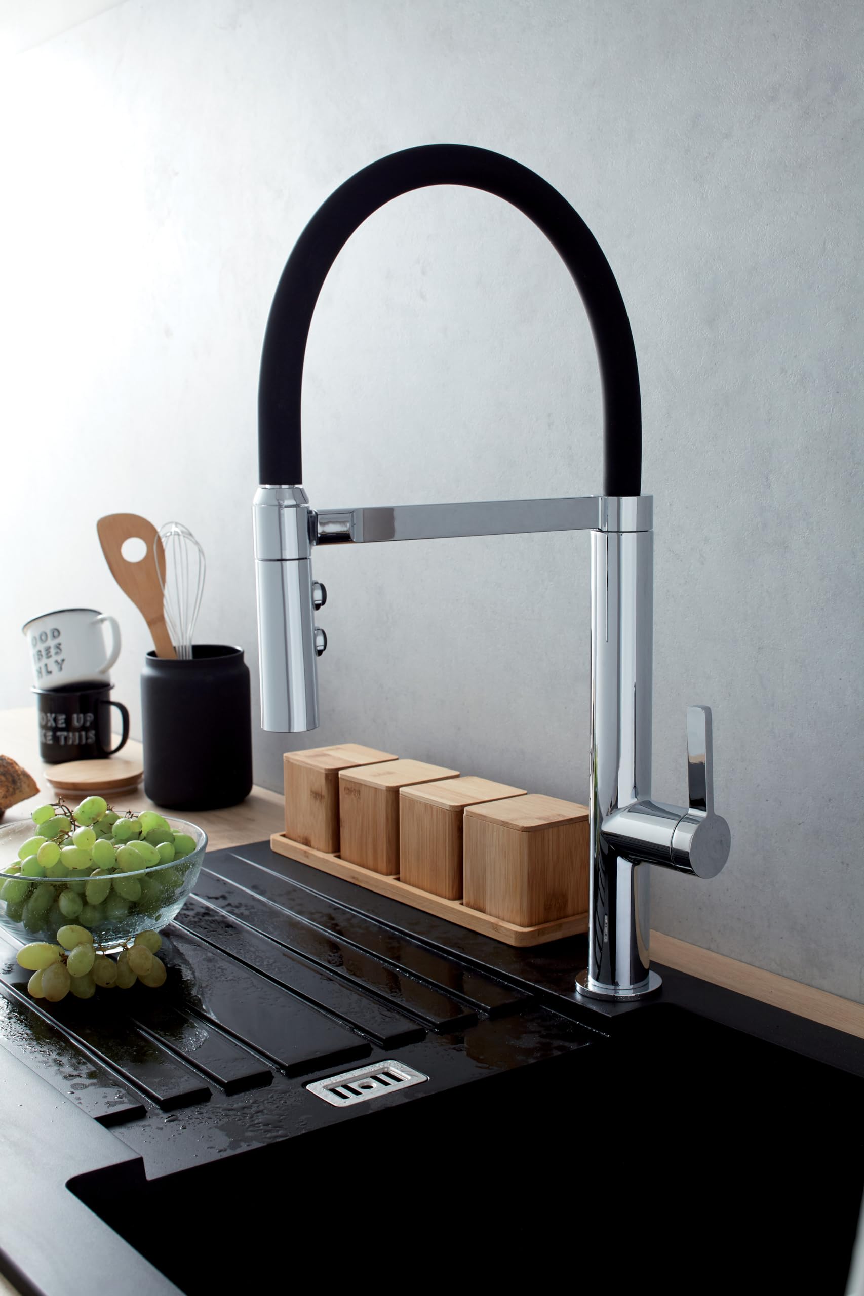 jacob-delafon-aleo-mitigeur-cuisine-style-chef-chrome-douchette image 4