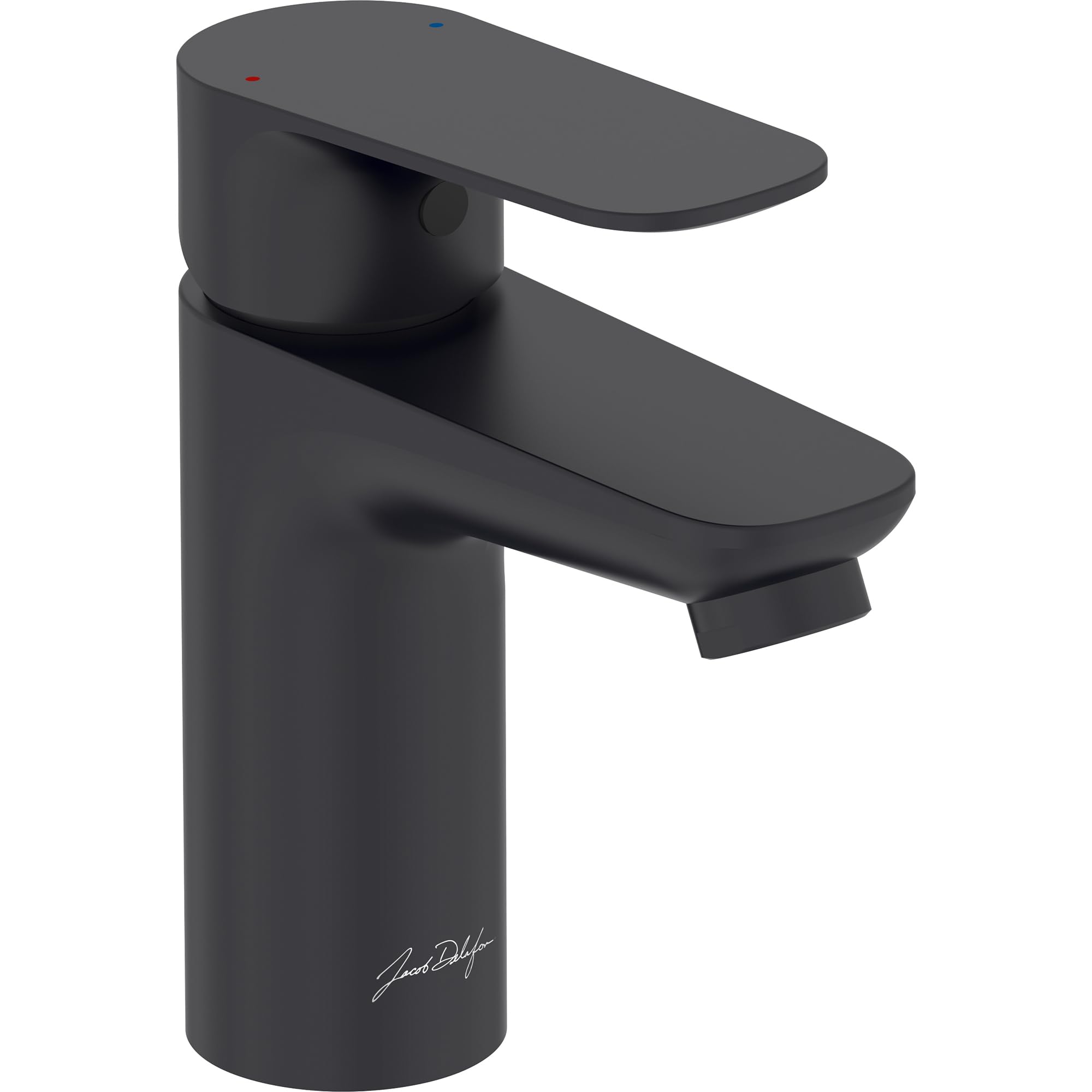 jacob-delafon-oscar-mitigeur-lavabo-noir-mat-avec-vidage image 1