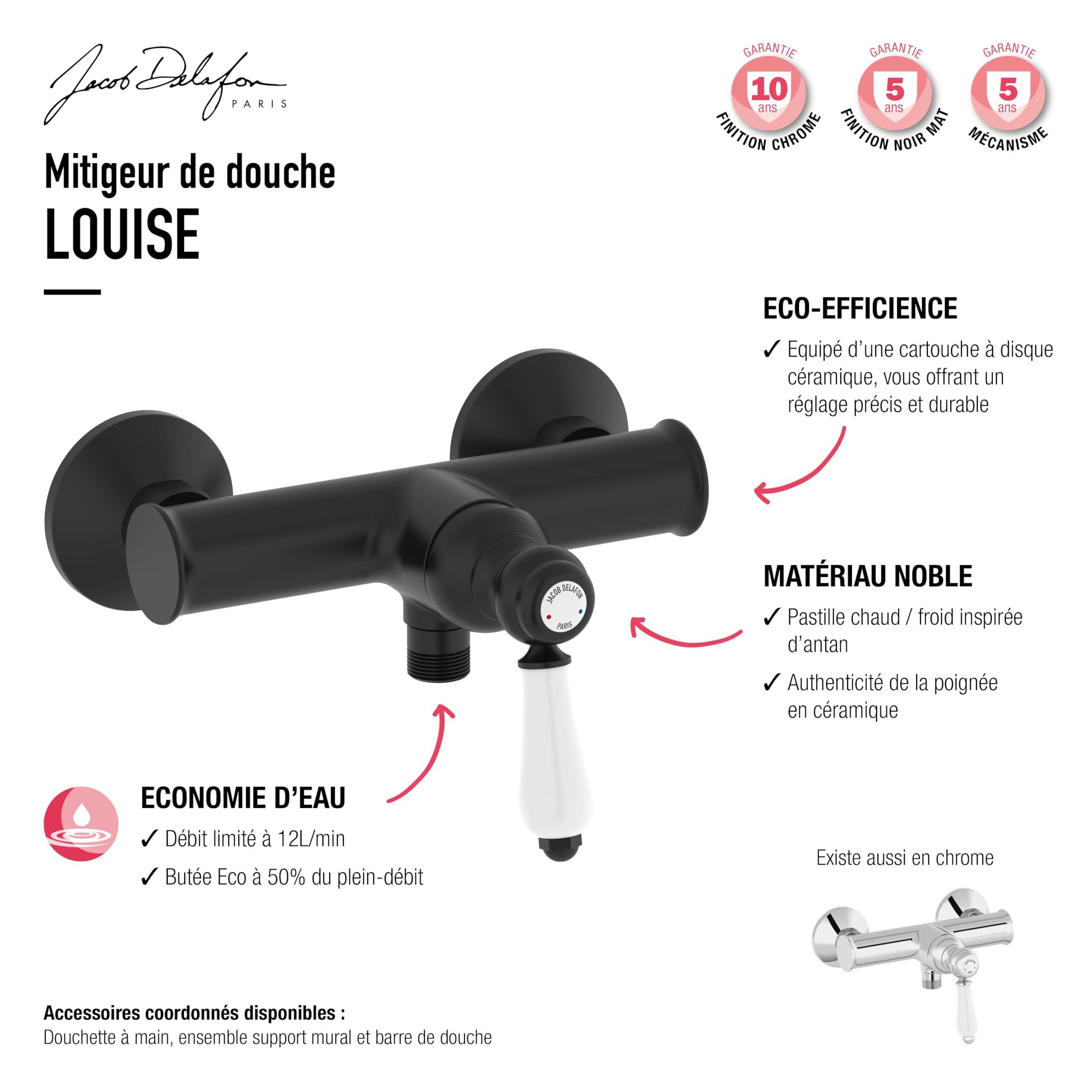 jacob-delafon-louise-mitigeur-douche-mural-chrome image 5