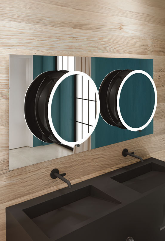 miior-loft-dot-plus-14070-miroir-double-led-50-cm-noir image 1