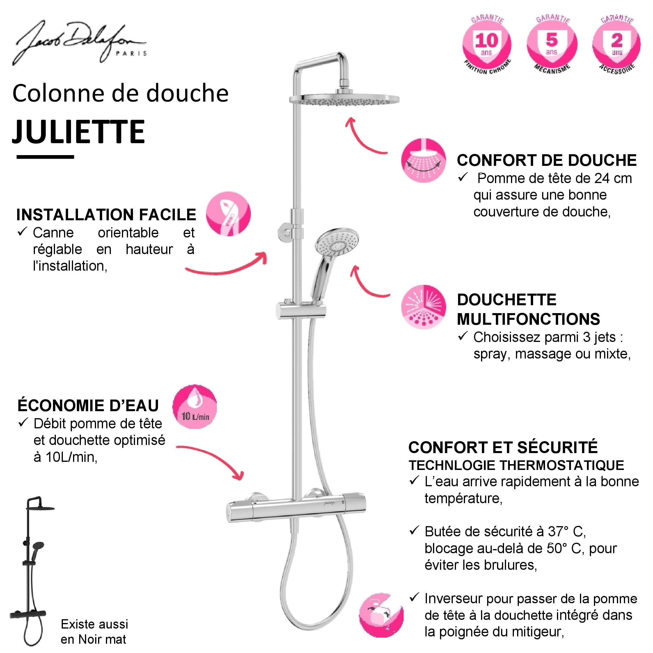 jacob-delafon-juliette-colonne-de-douche-noir-mat-25-cm image 5