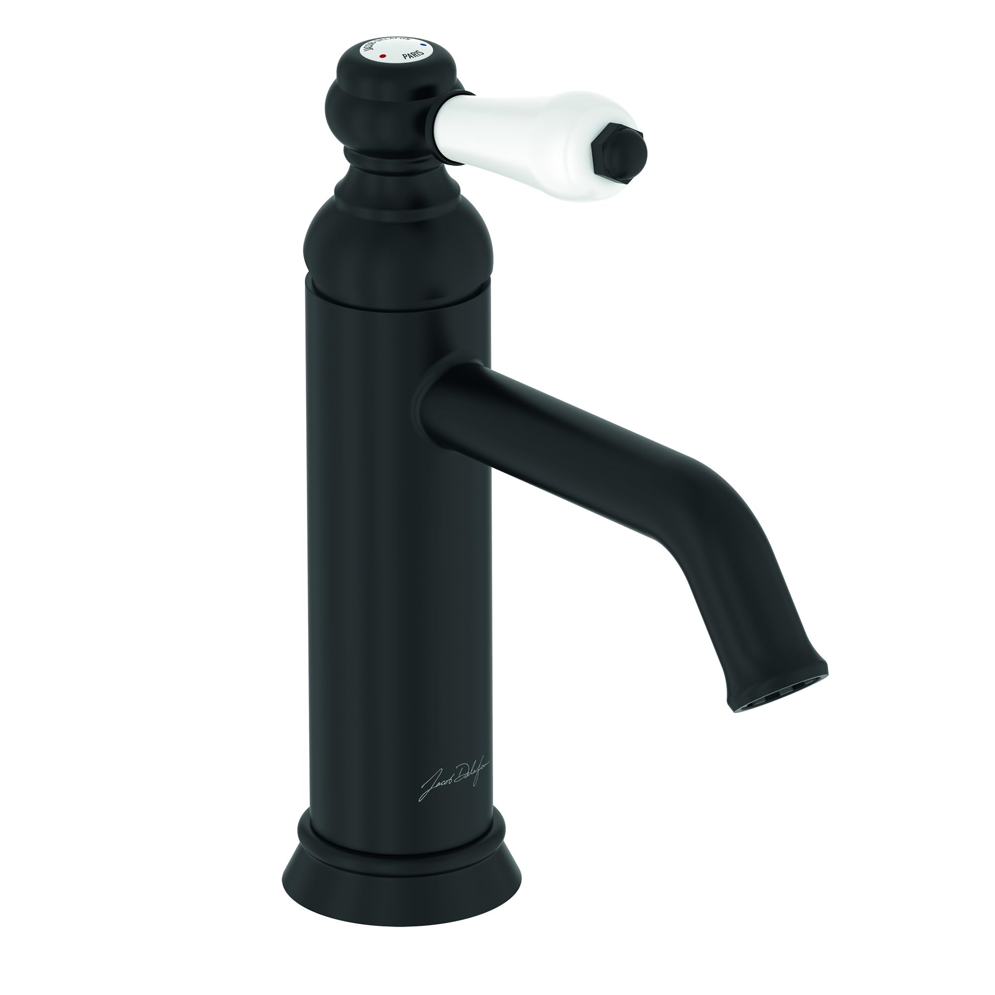 jacob-delafon-louise-mitigeur-lavabo-r-tro-noir-mat-c-ramique image 1