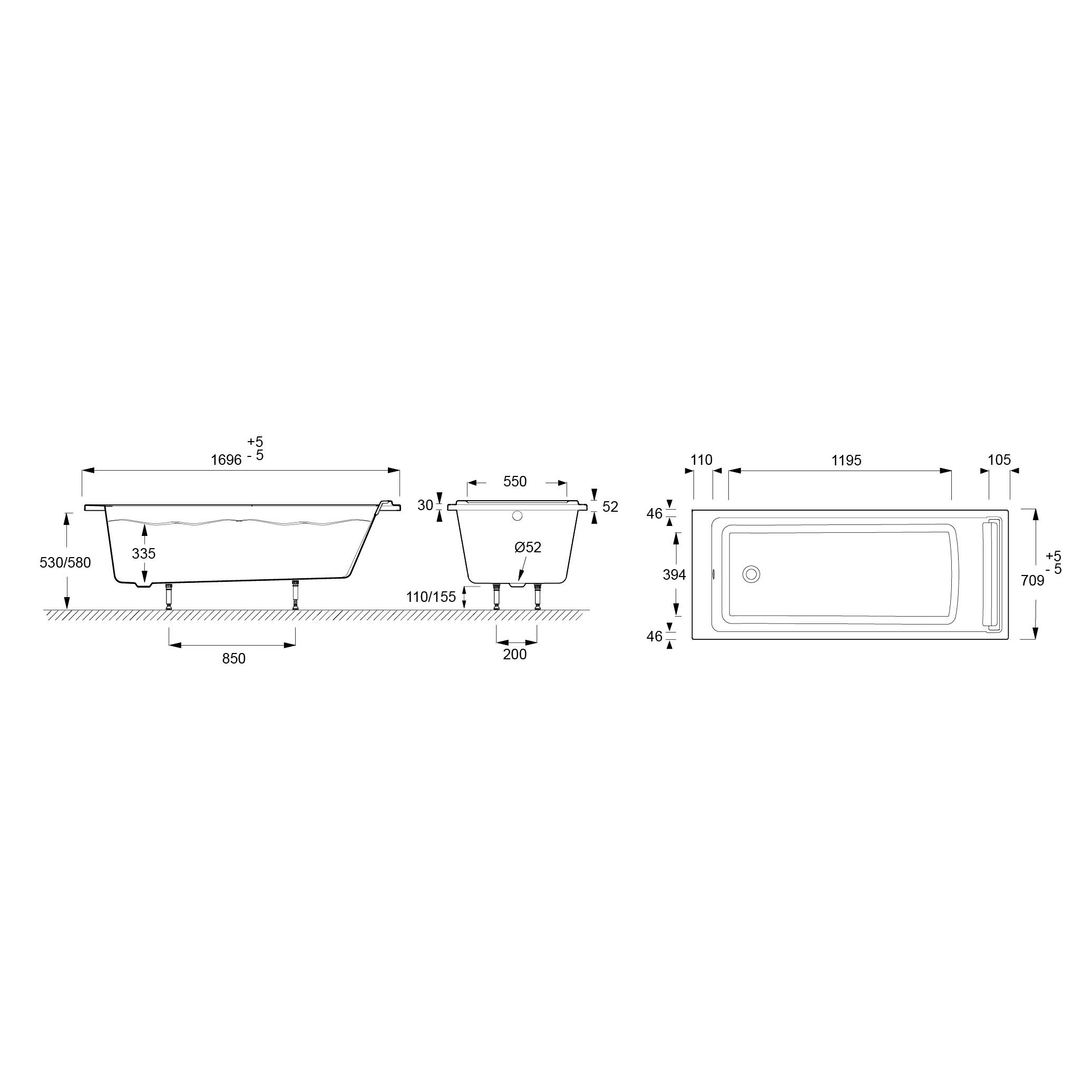 jacob-delafon-ove-spacio-e6d409-00-baignoire-170x70-blanc image 3