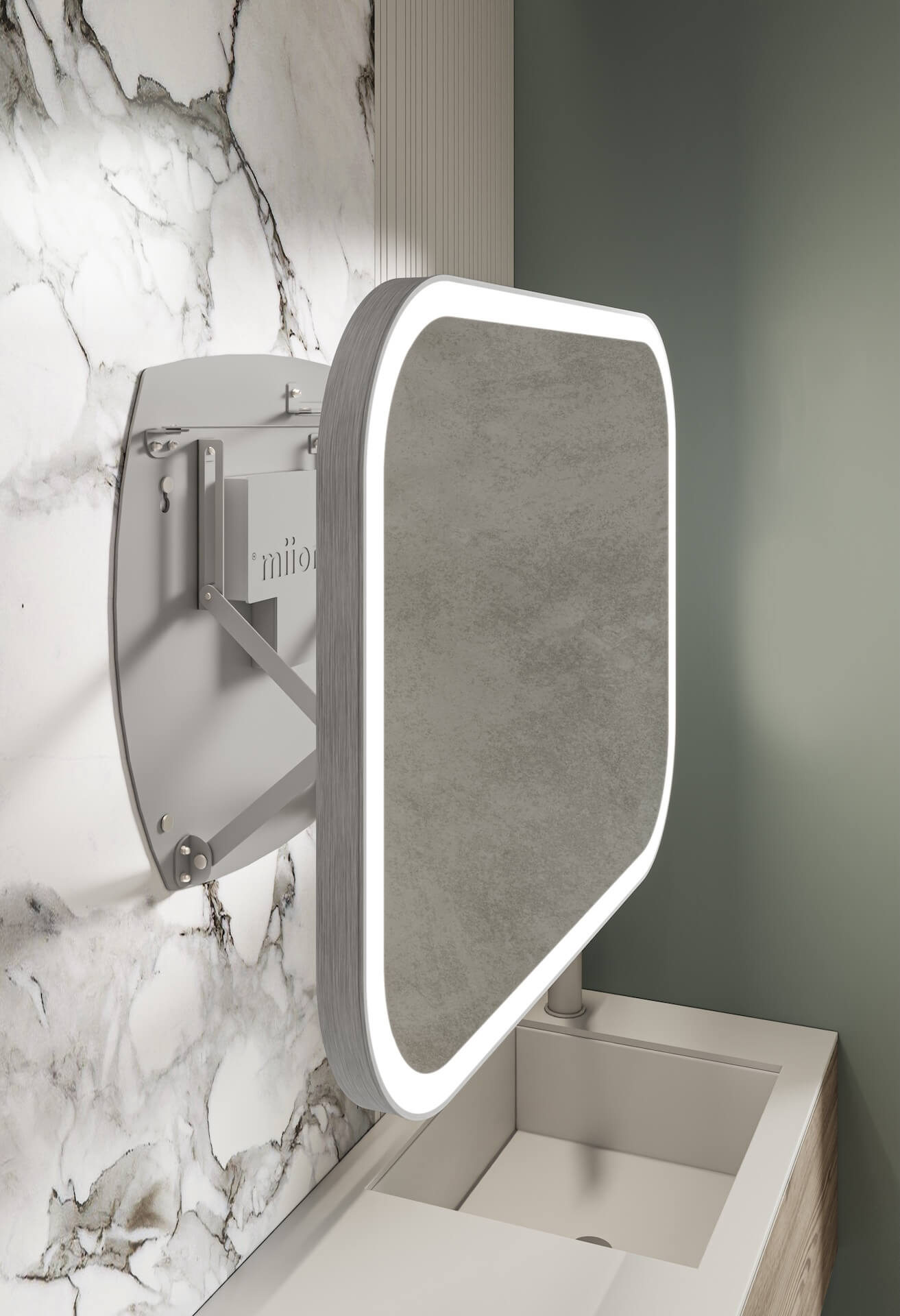 miior-trend-cor-8060-miroir-extensible-led-80x60-blanc image 2